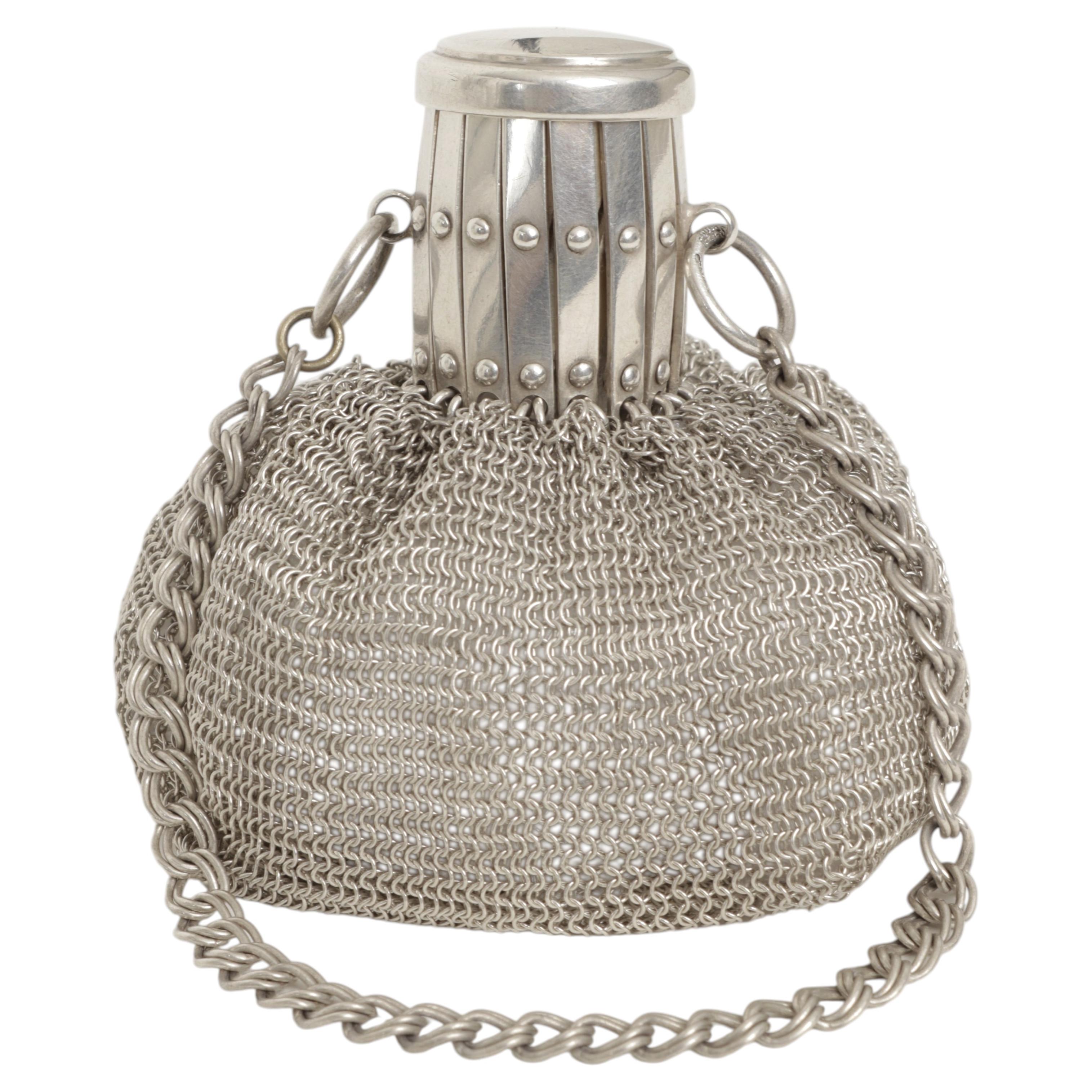Hermès Vintage Silver Chain Mail Coin Pouch Bag with Bracelet Chain ...