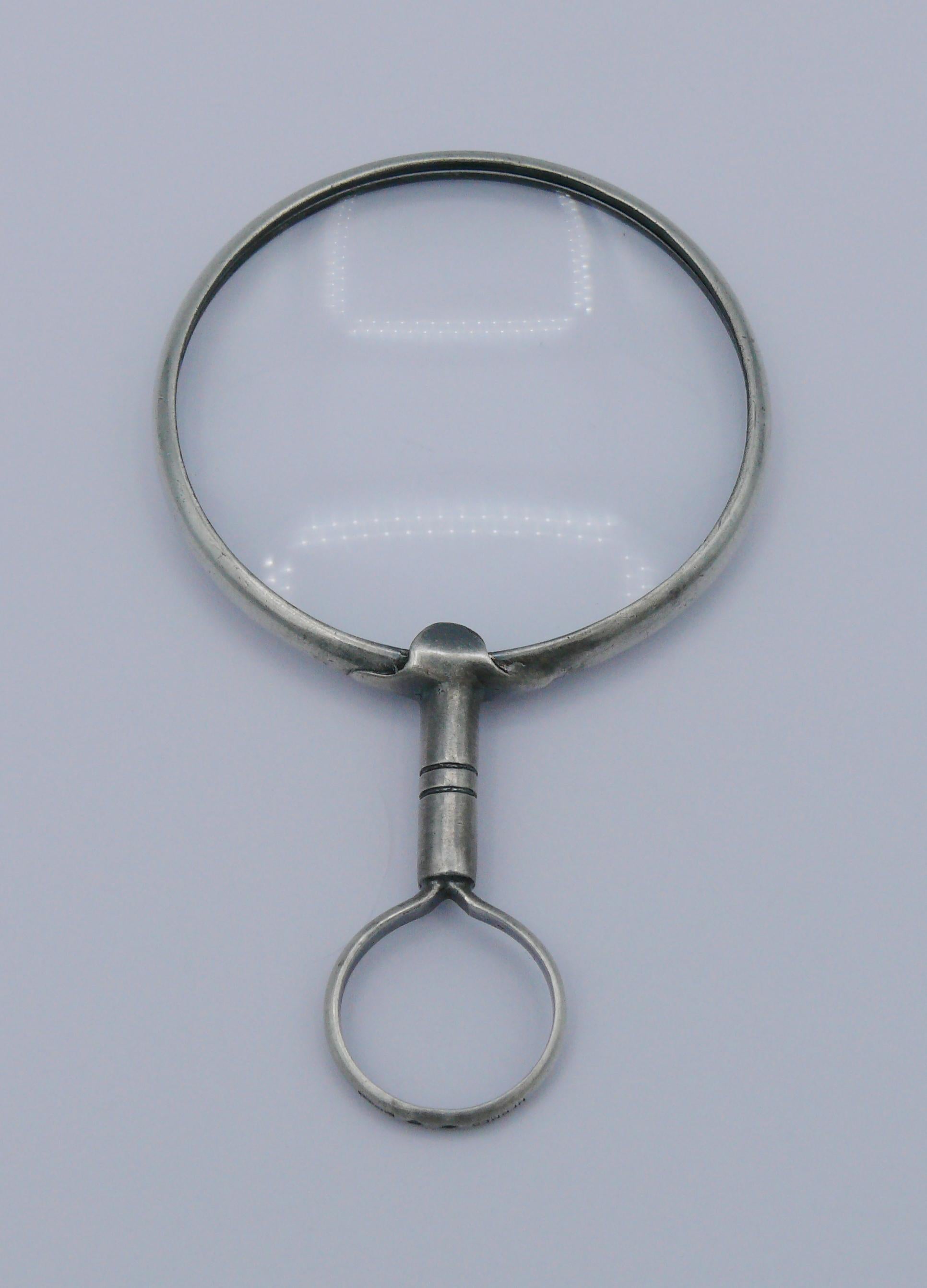 HERMES Vintage Silver Magnifying Glass Pendant For Sale 7