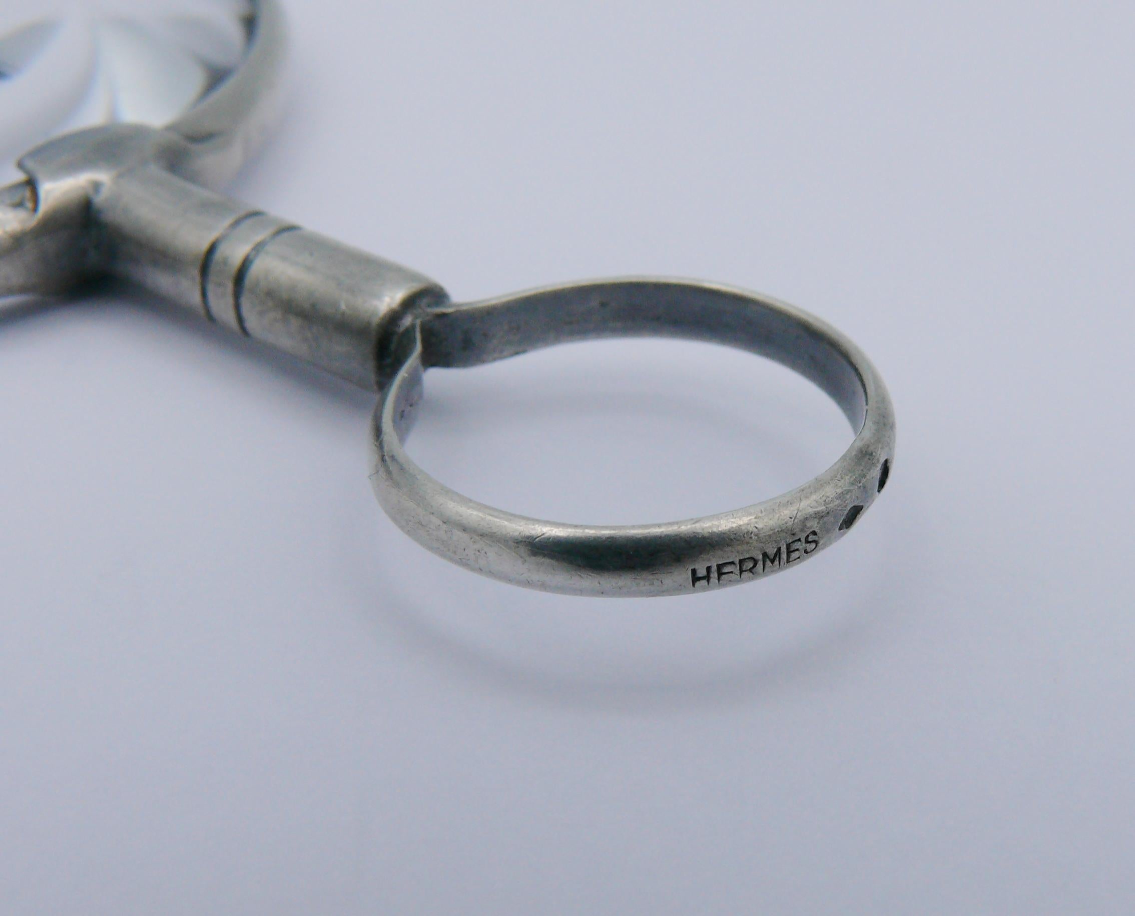 HERMES Vintage Silver Magnifying Glass Pendant For Sale 8