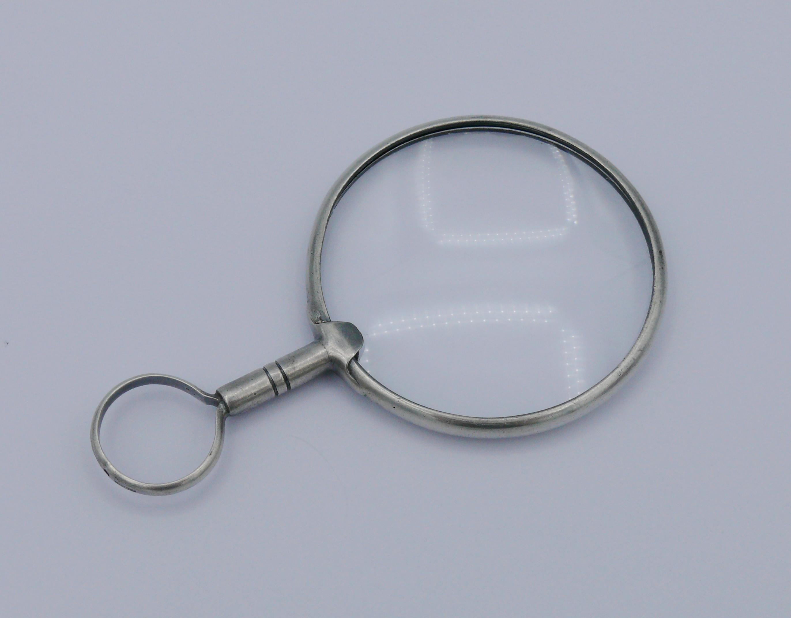 Women's or Men's HERMES Vintage Silver Magnifying Glass Pendant For Sale