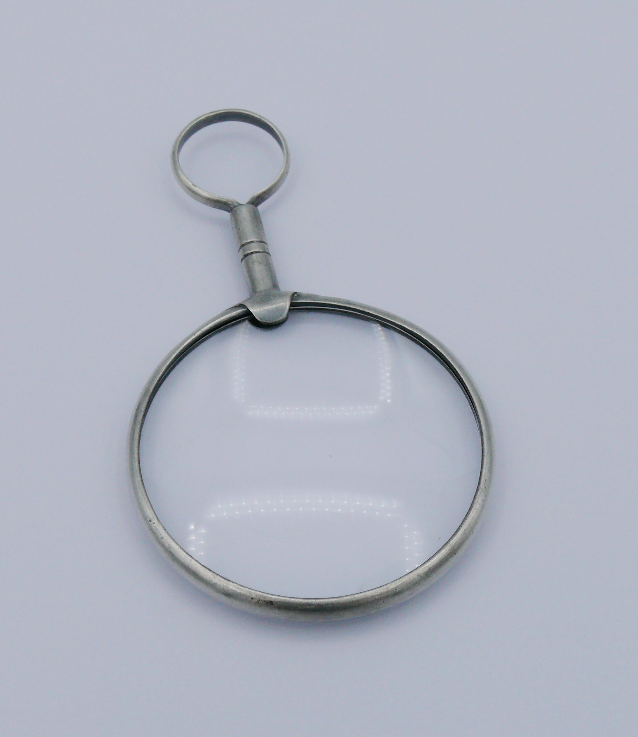 HERMES Vintage Silver Magnifying Glass Pendant For Sale 1