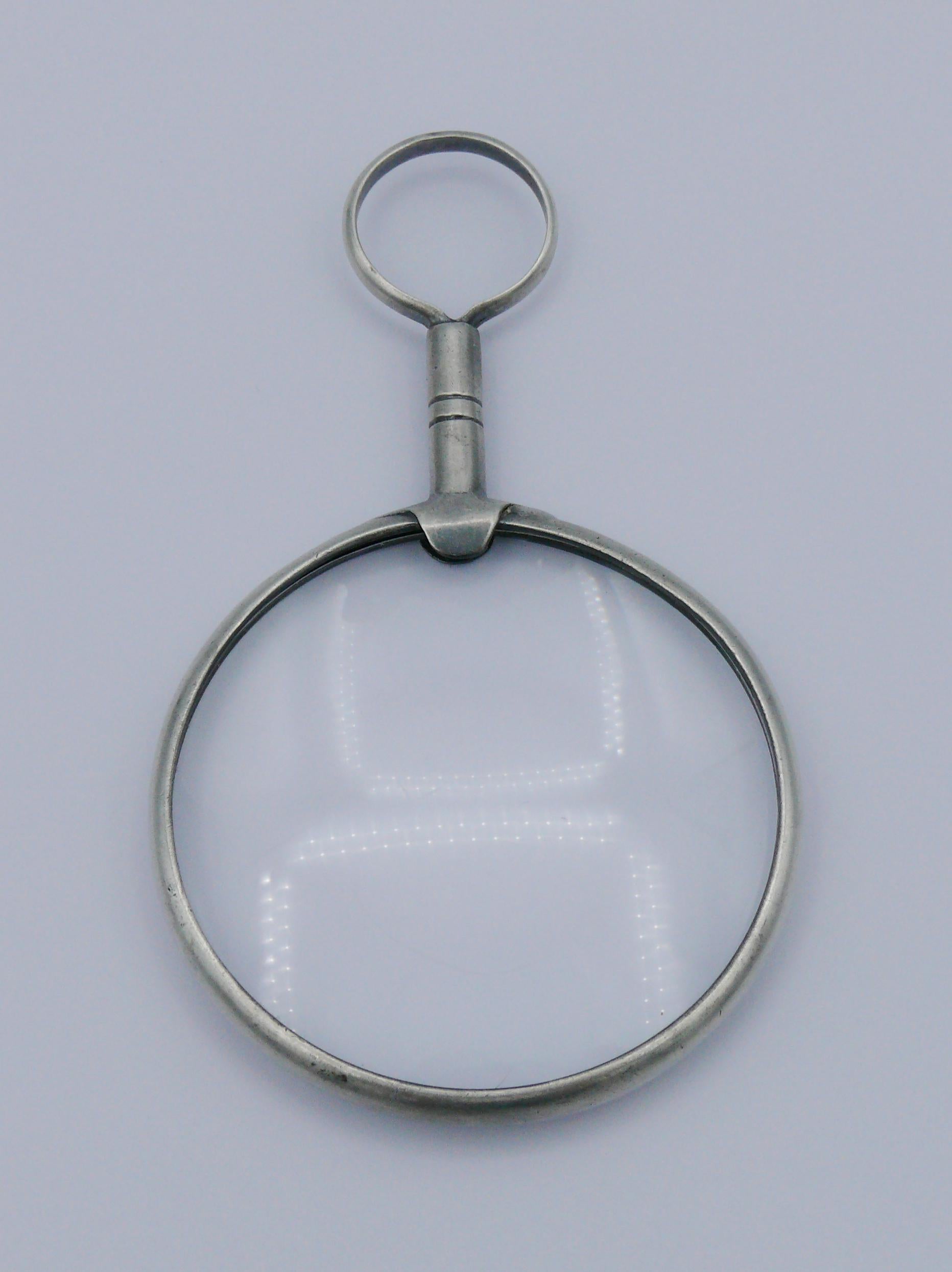 HERMES Vintage Silver Magnifying Glass Pendant For Sale 2