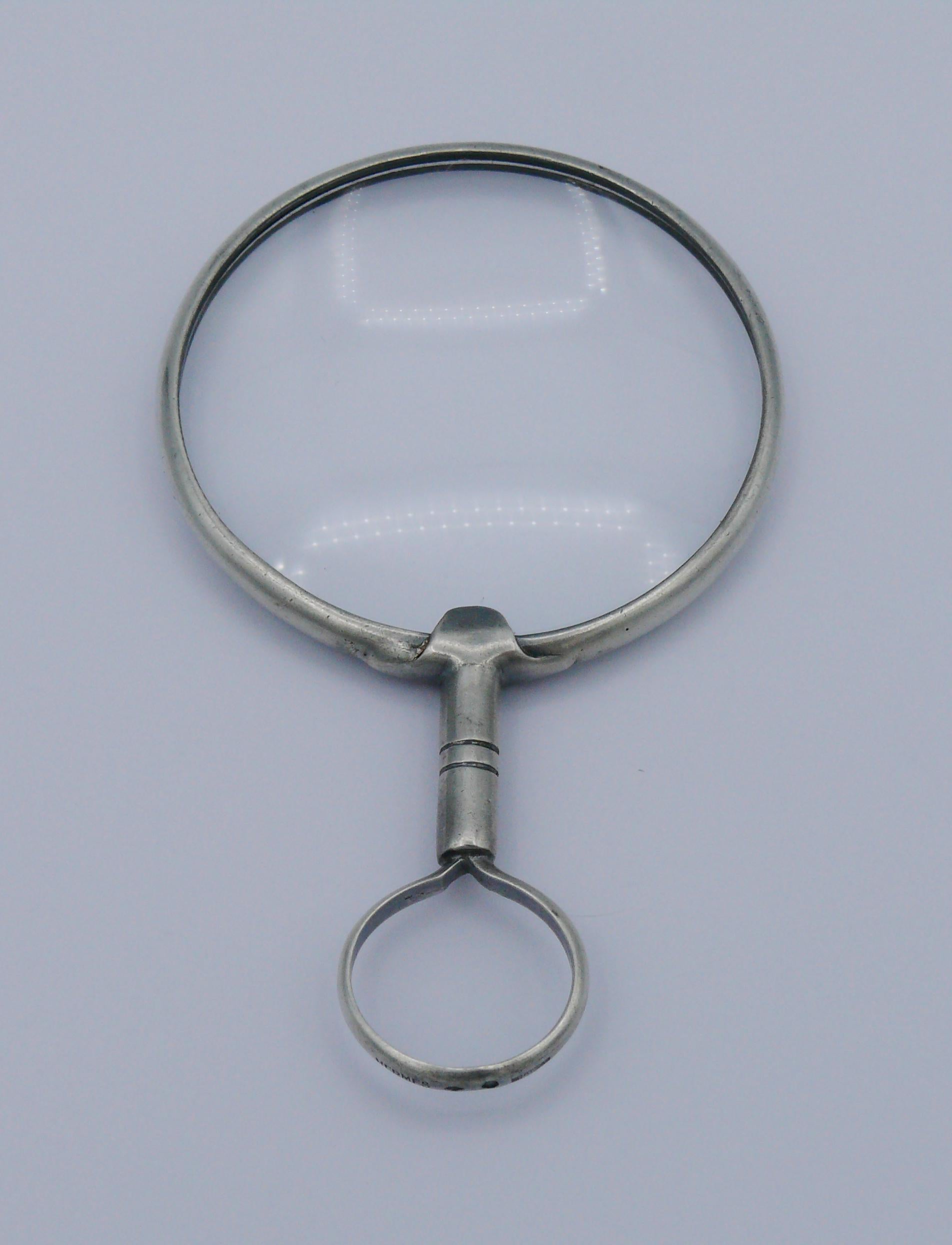 HERMES Vintage Silver Magnifying Glass Pendant For Sale 3