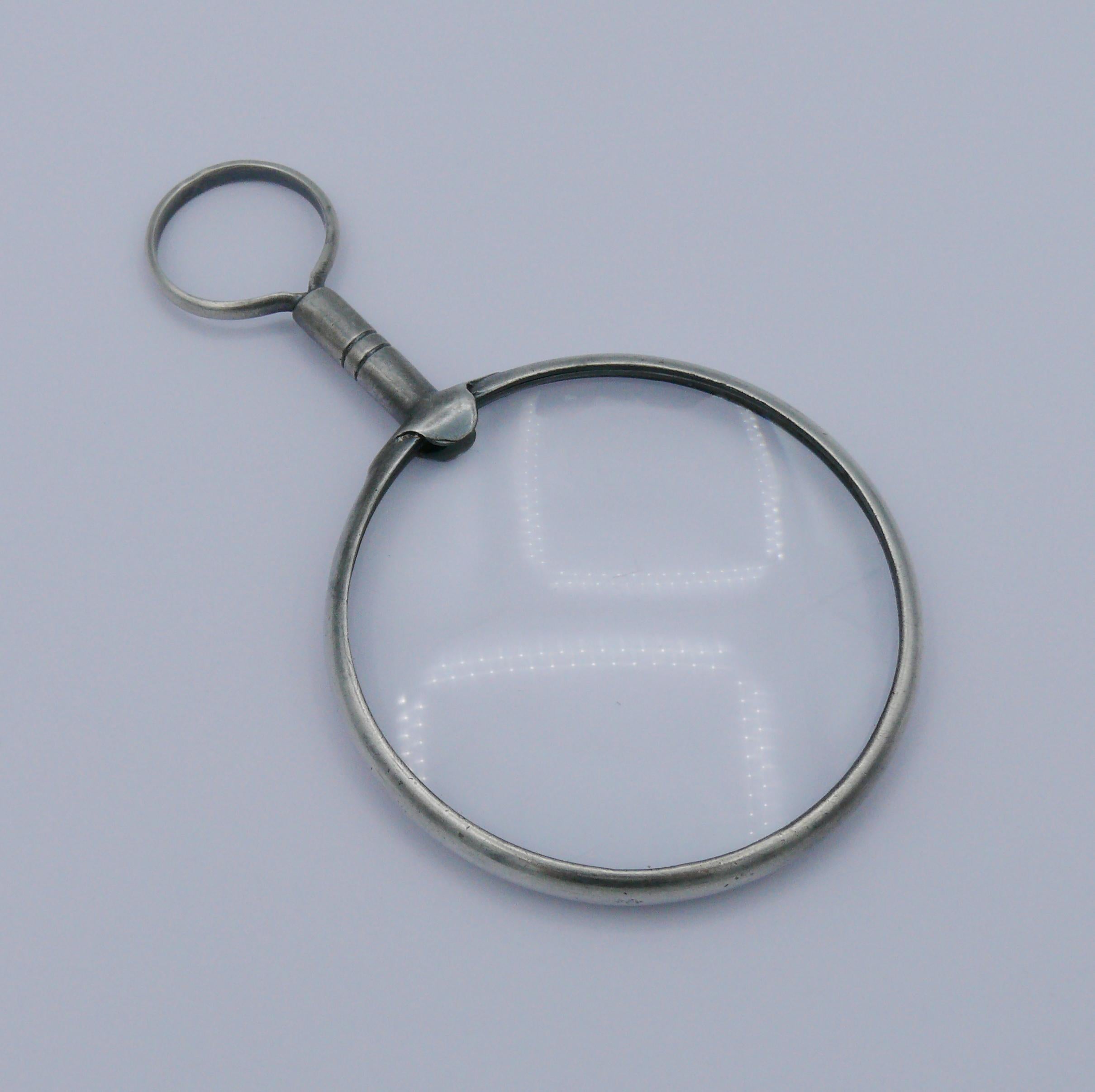 HERMES Vintage Silver Magnifying Glass Pendant For Sale 4