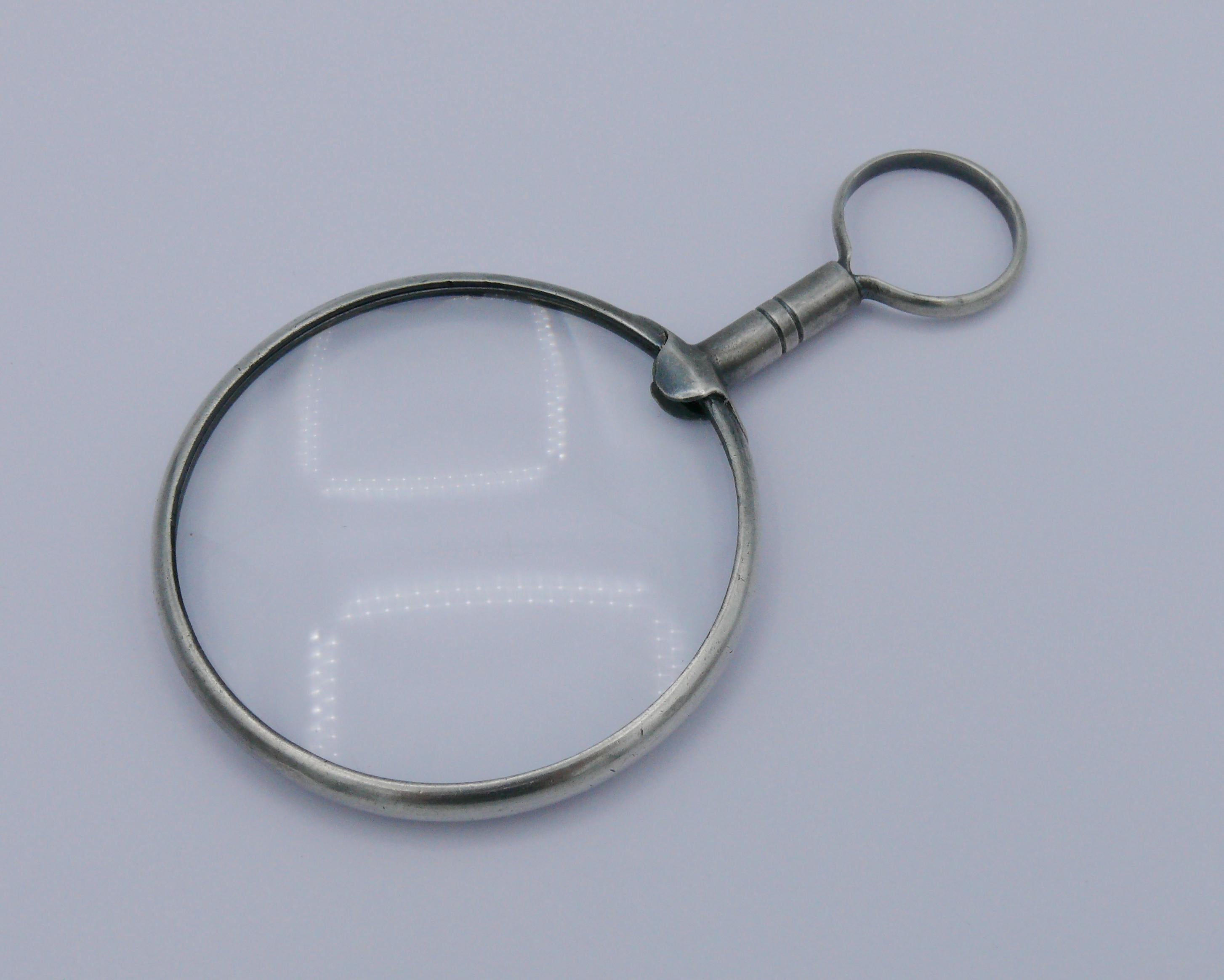 HERMES Vintage Silver Magnifying Glass Pendant For Sale 5