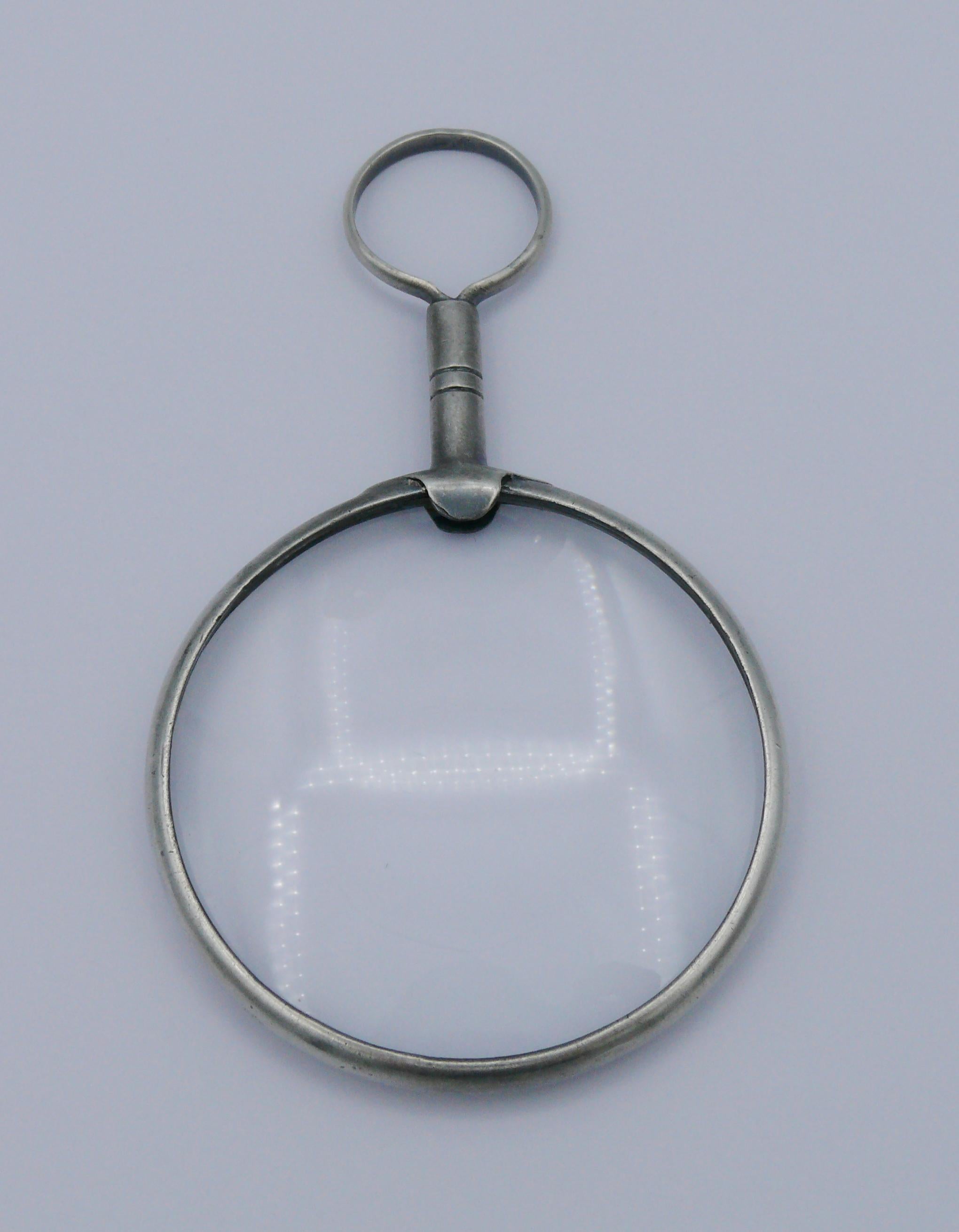 HERMES Vintage Silver Magnifying Glass Pendant For Sale 6