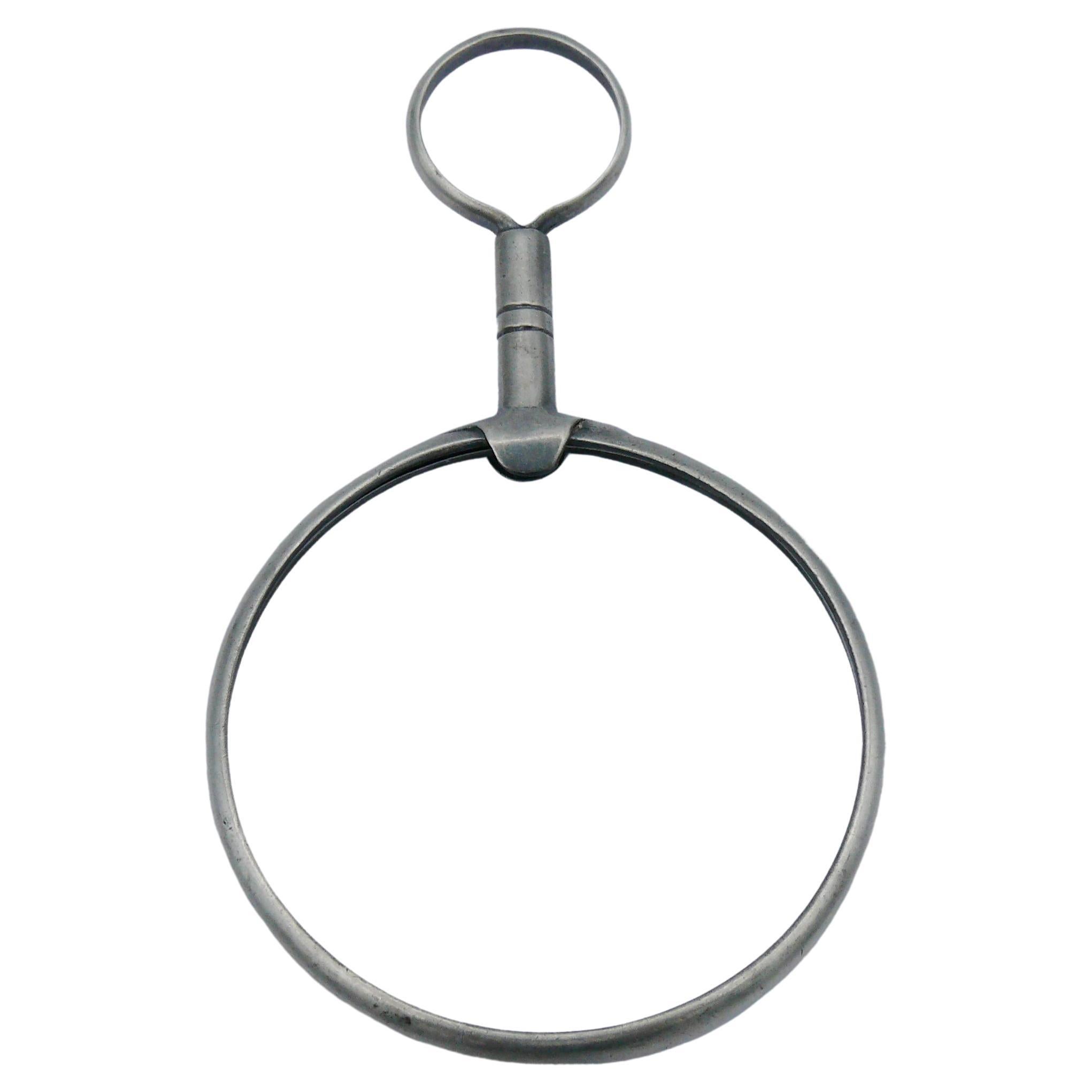 HERMES Vintage Silver Magnifying Glass Pendant For Sale