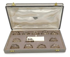 HERMES Vintage Silver Nautical Place-Card or Menu Holders Set