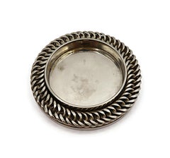 HERMES Vintage Silver Plate Chain Motif Bottle Coaster (sous-verre pour bouteille)