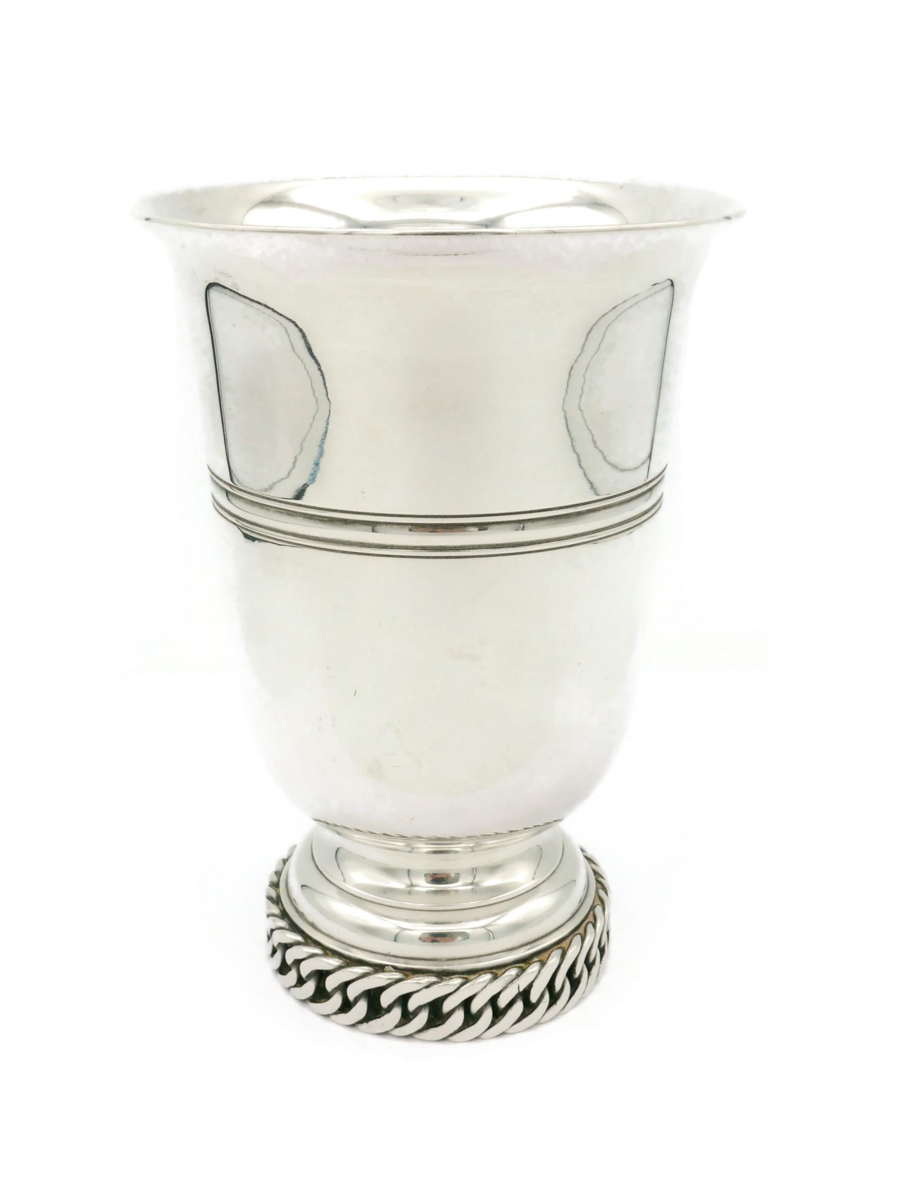 HERMES Vintage Silver Plate Chain Vase For Sale 1