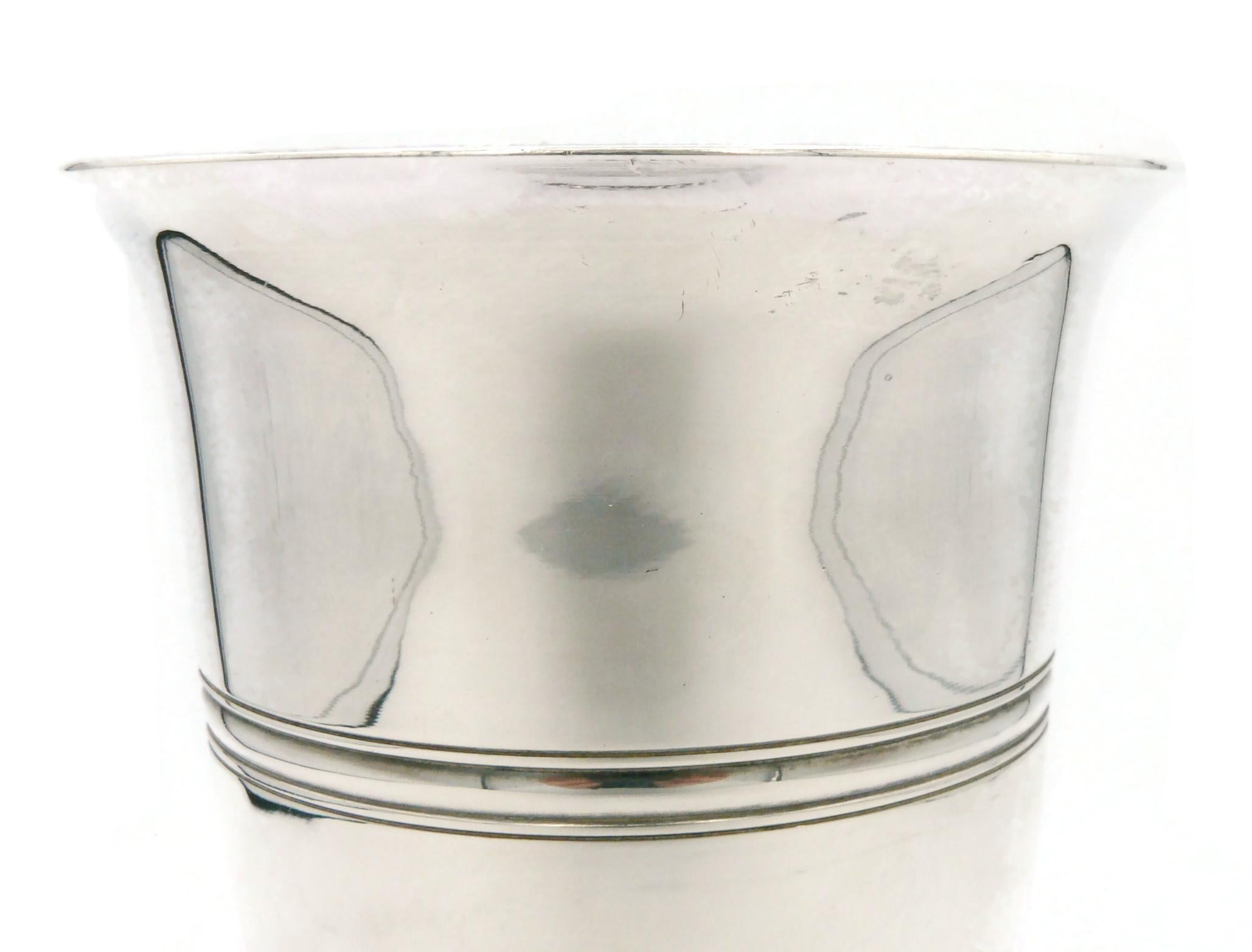 HERMES Vintage Silver Plate Chain Vase For Sale 5