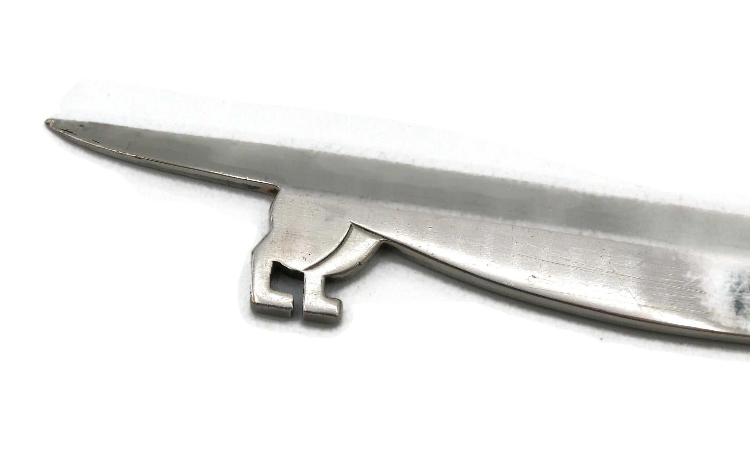 HERMES Vintage Silver Plate Dachshund Letter Opener In Fair Condition For Sale In Nice, FR