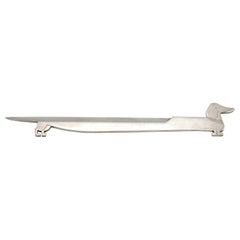 HERMES Vintage Silver Plate Dachshund Letter Opener