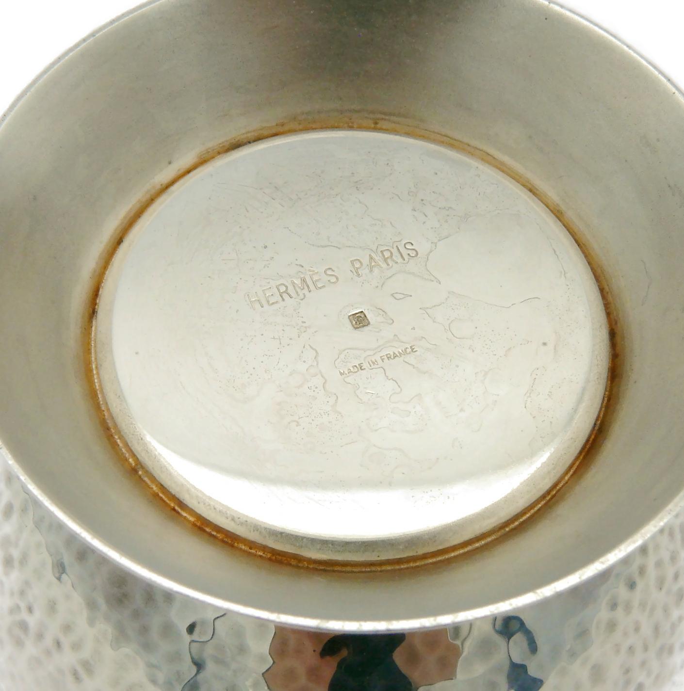 HERMES Vintage Silberblech gehämmert Kleine Kugelvase im Angebot 4