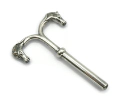 HERMES Vintage Silver Plate Horse-Head Corkscrew