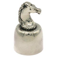 HERMES Vintage Silver Plated Horse Head Champagne Bottle Stopper