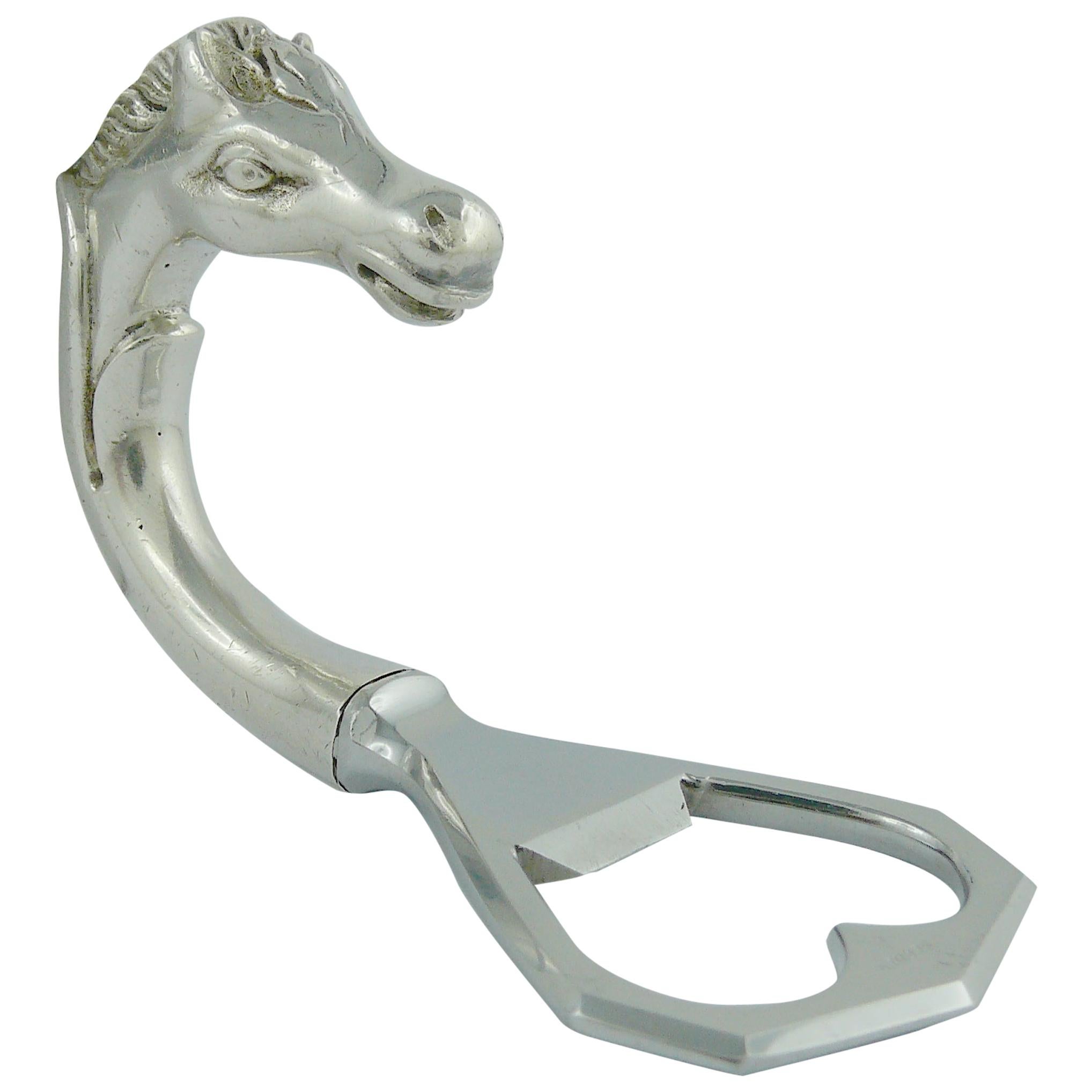 Hermes Vintage Silver Plated Horse Head Equestrian Bottle Opener