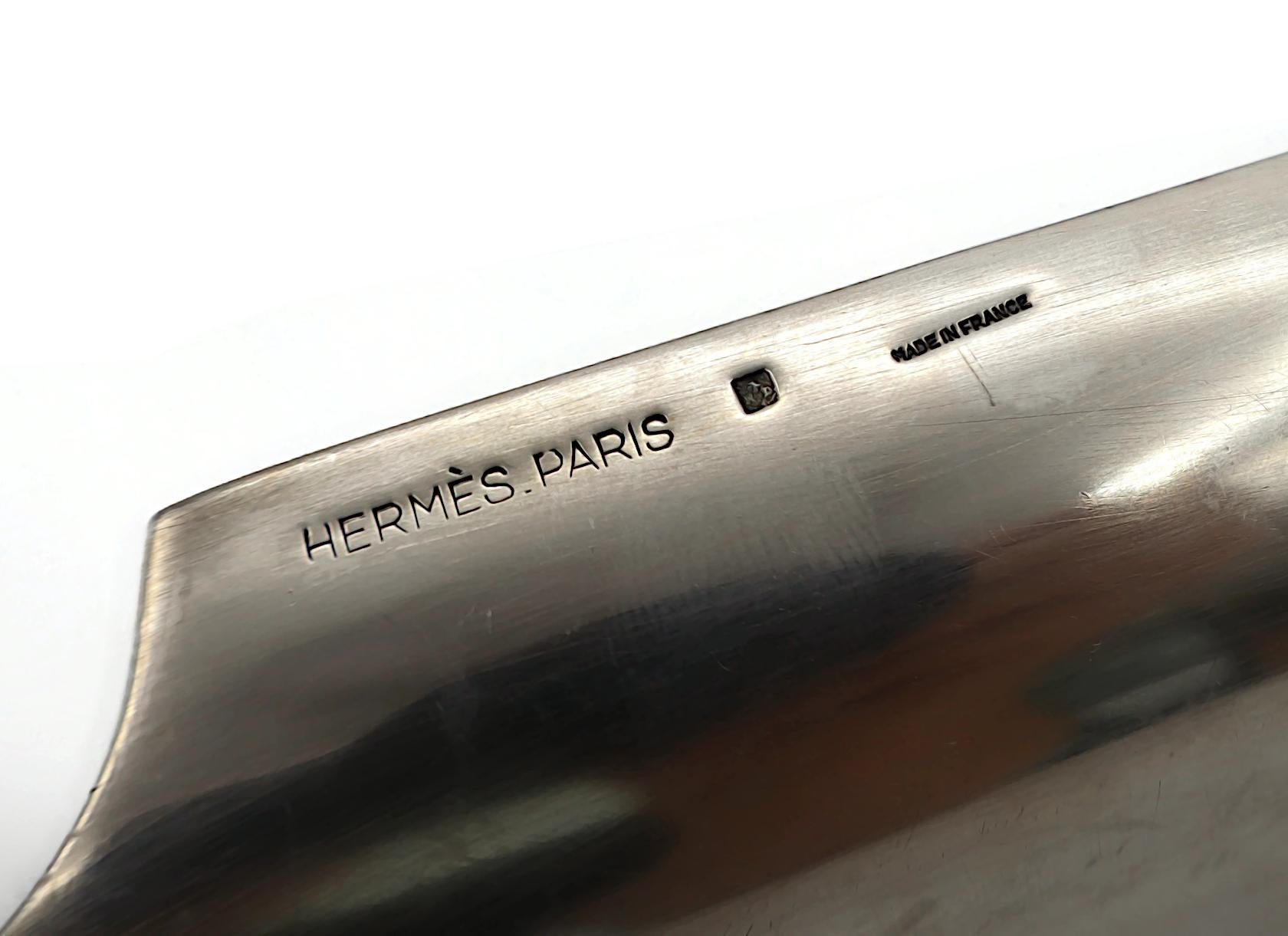 HERMES Vintage Silver Plated Horse Head Equestrian Desk Tray in vendita 9