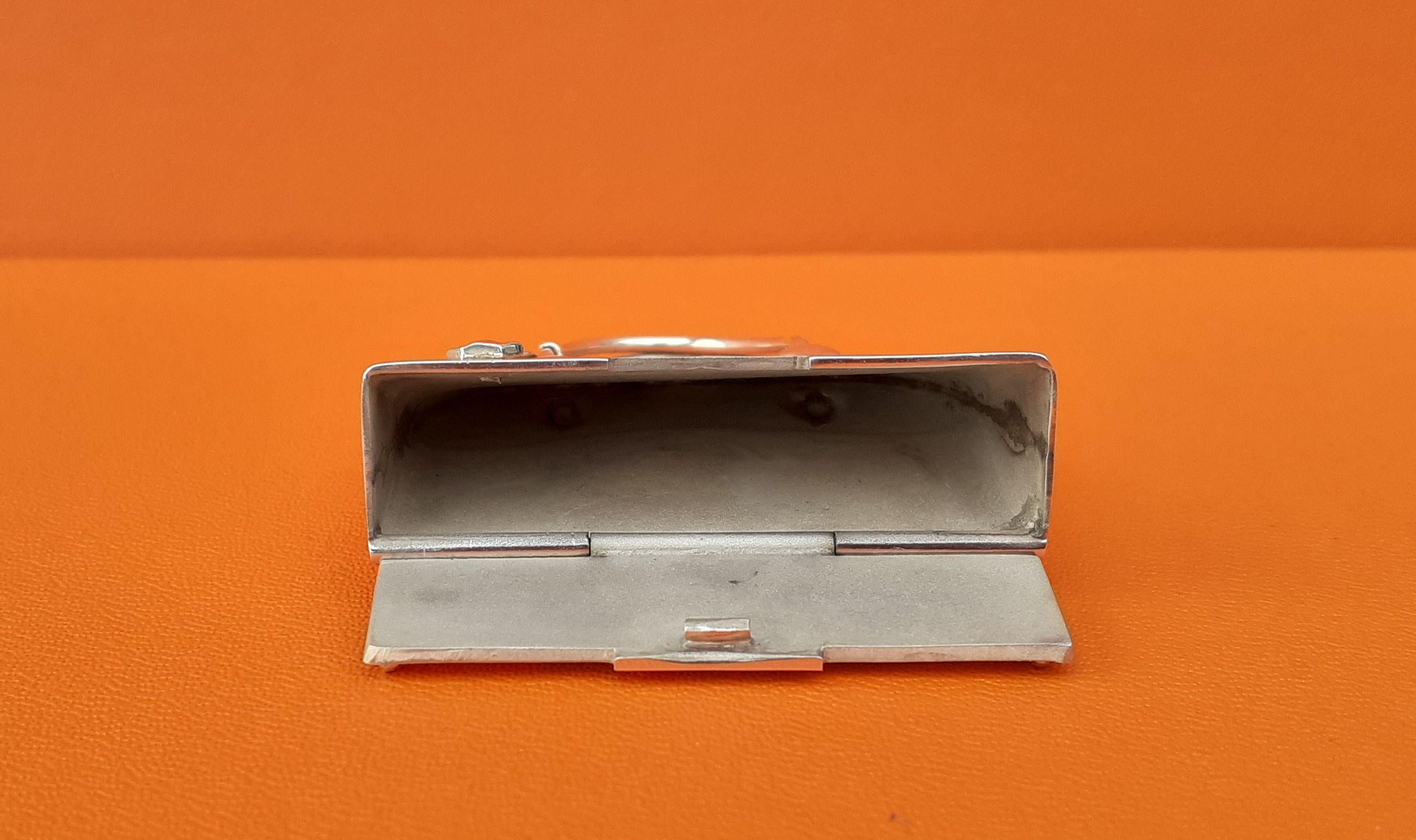 Hermès Vintage Smallest Mini Micro Bolide Bag Pill Box Sterling Silver Rare 3