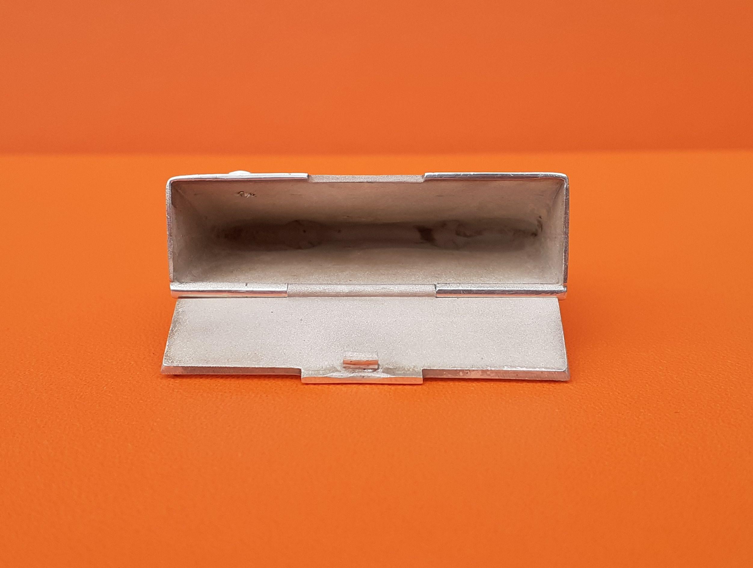 Hermès Vintage Smallest Mini Micro Bolide Bag Pill Box Sterling Silver Rare 7