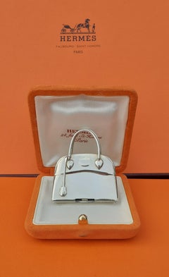 Hermès Vintage Smallest Mini Micro Bolide Bag Pill Box Sterling Silver Rare