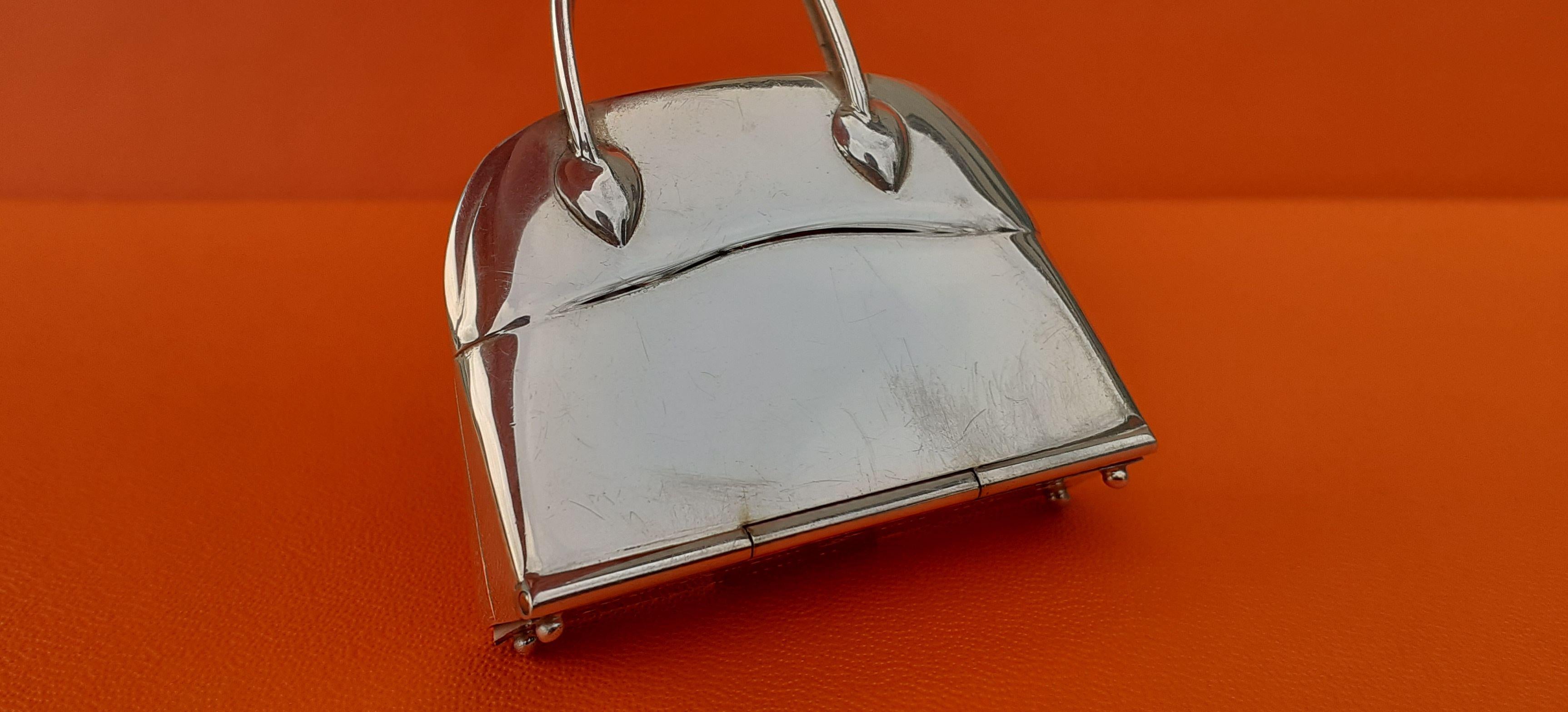 Women's Hermès Vintage Smallest Mini Micro Bolide Bag Pill Box Sterling Silver Rare