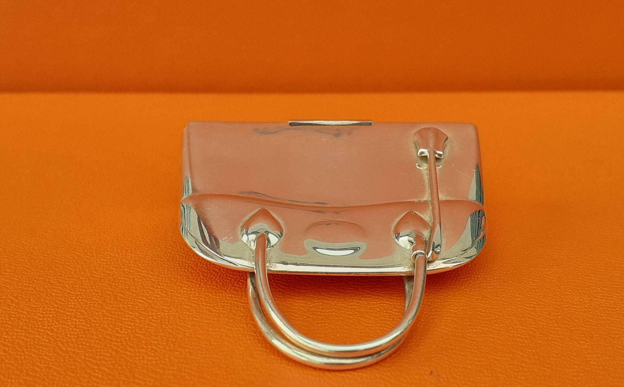 Hermès Vintage Smallest Mini Micro Bolide Bag Pill Box Sterling Silver Rare 5