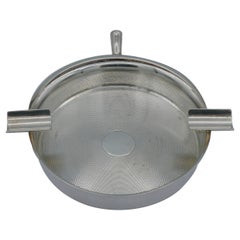 HERMES Vintage Solid Silver Guilloche Stirrup Ashtray
