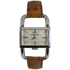 Hermes Vintage Stainless Steel Par Jaeger Le Coultre Etrier Watch