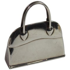 Hermes Vintage Sterling Silver "Bolide Bag" Pill Box