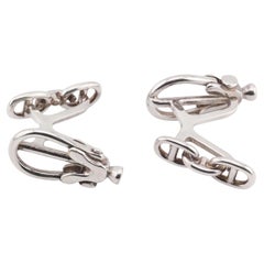 Hermes Vintage Sterling Silver Chaine D'Ancre Cufflinks