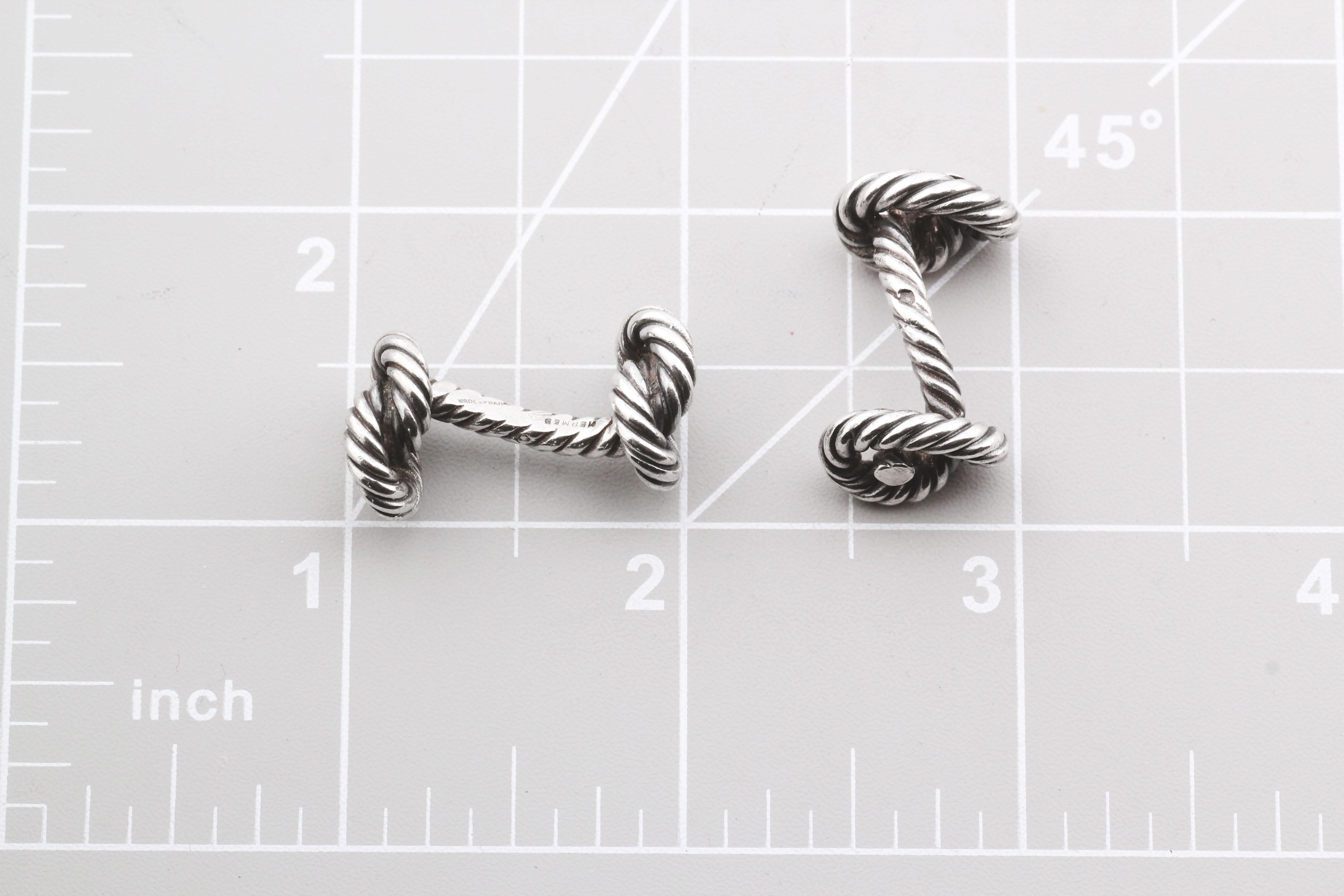 Hermes Vintage Sterling Silber Knoten Manschettenknöpfe im Angebot 6