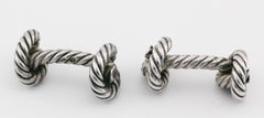 Hermes Vintage Sterling Silver Knot Cufflinks