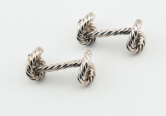 Hermes Vintage Sterling Silver Knot Cufflinks