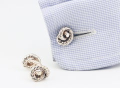 Hermes Vintage Sterling Silver Knot Cufflinks