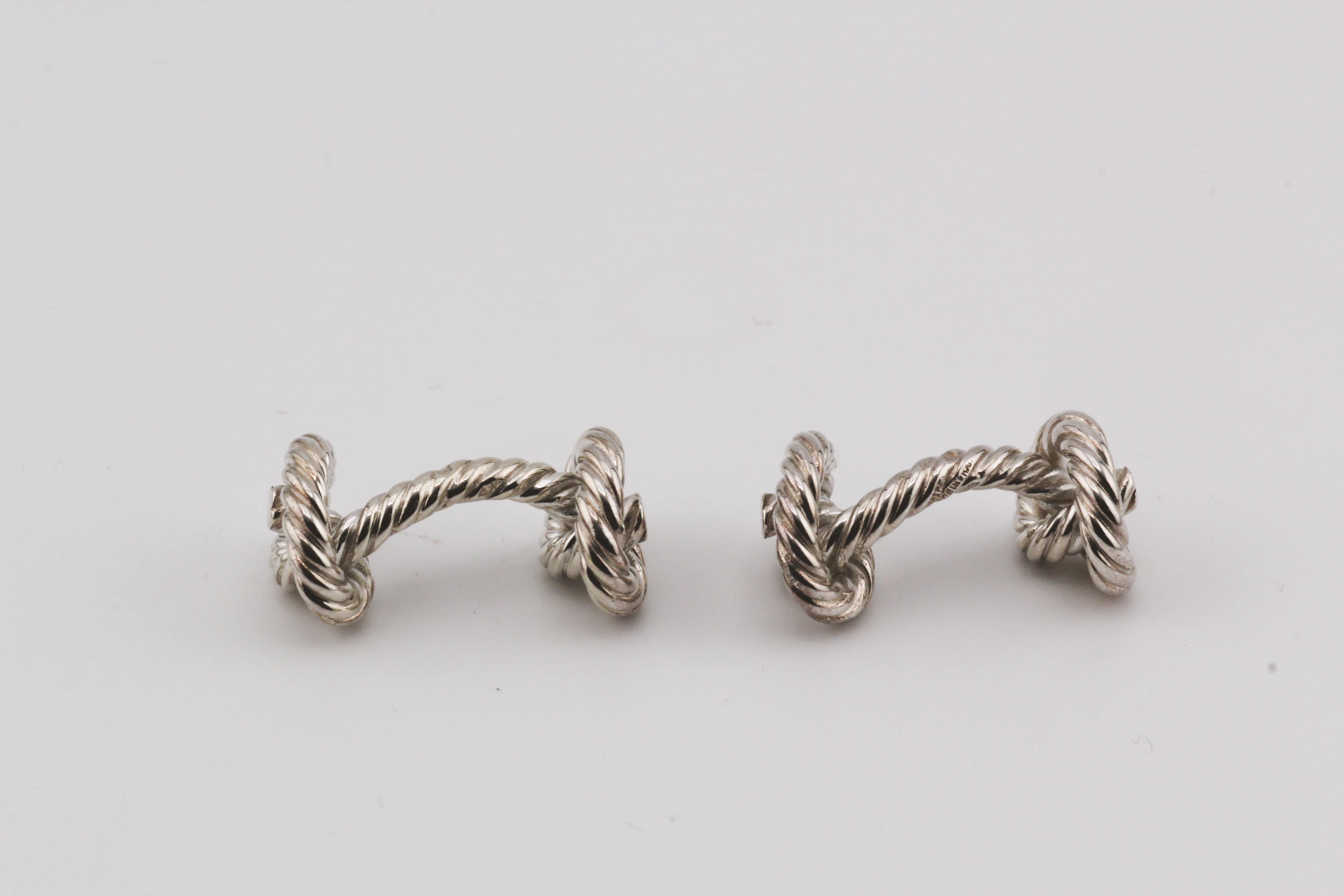 Boutons de manchette Hermes Vintage en argent Sterling Bon état à Simpsonville, SC