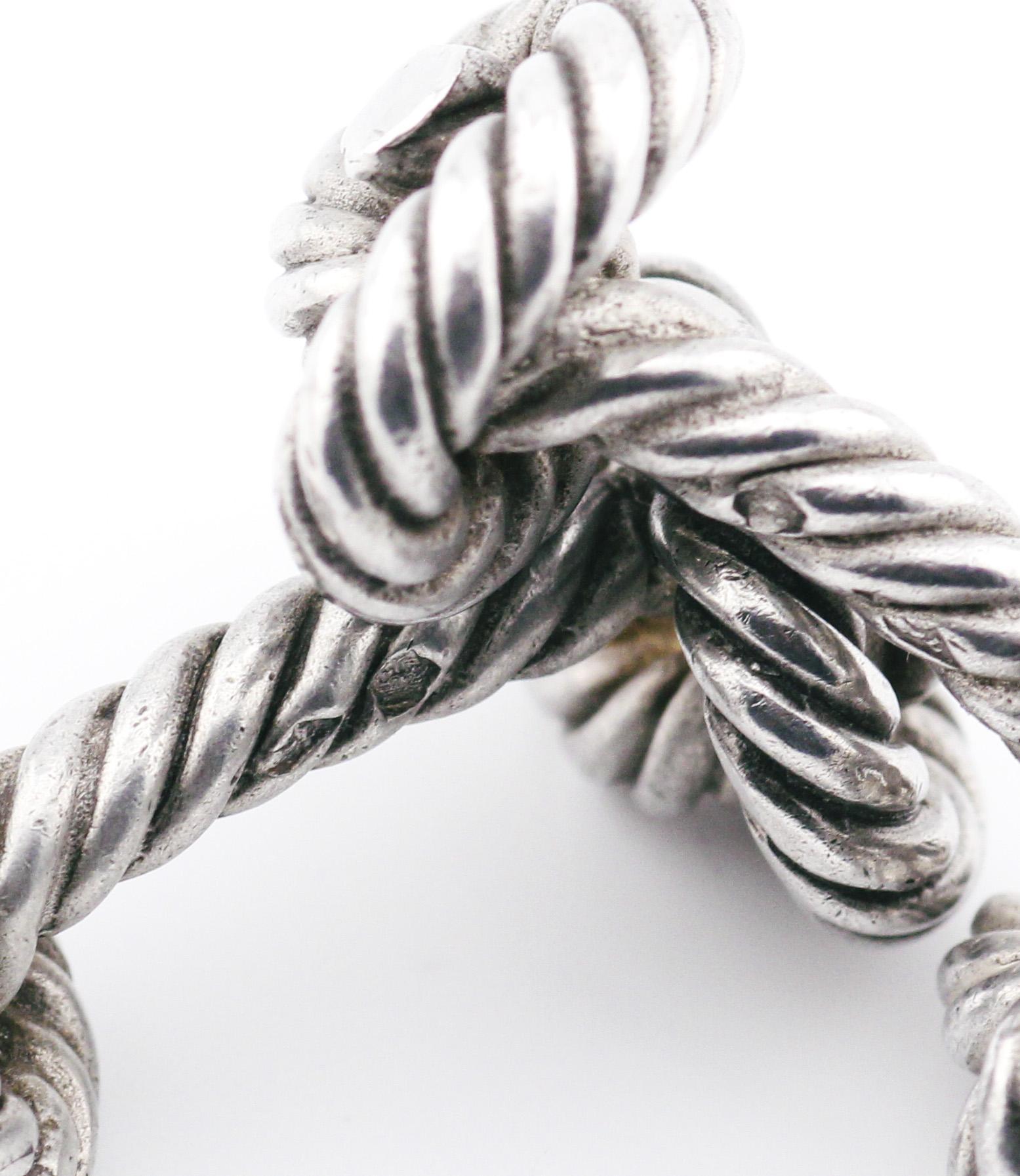 Men's Hermes Vintage Sterling Silver Knot Cufflinks For Sale