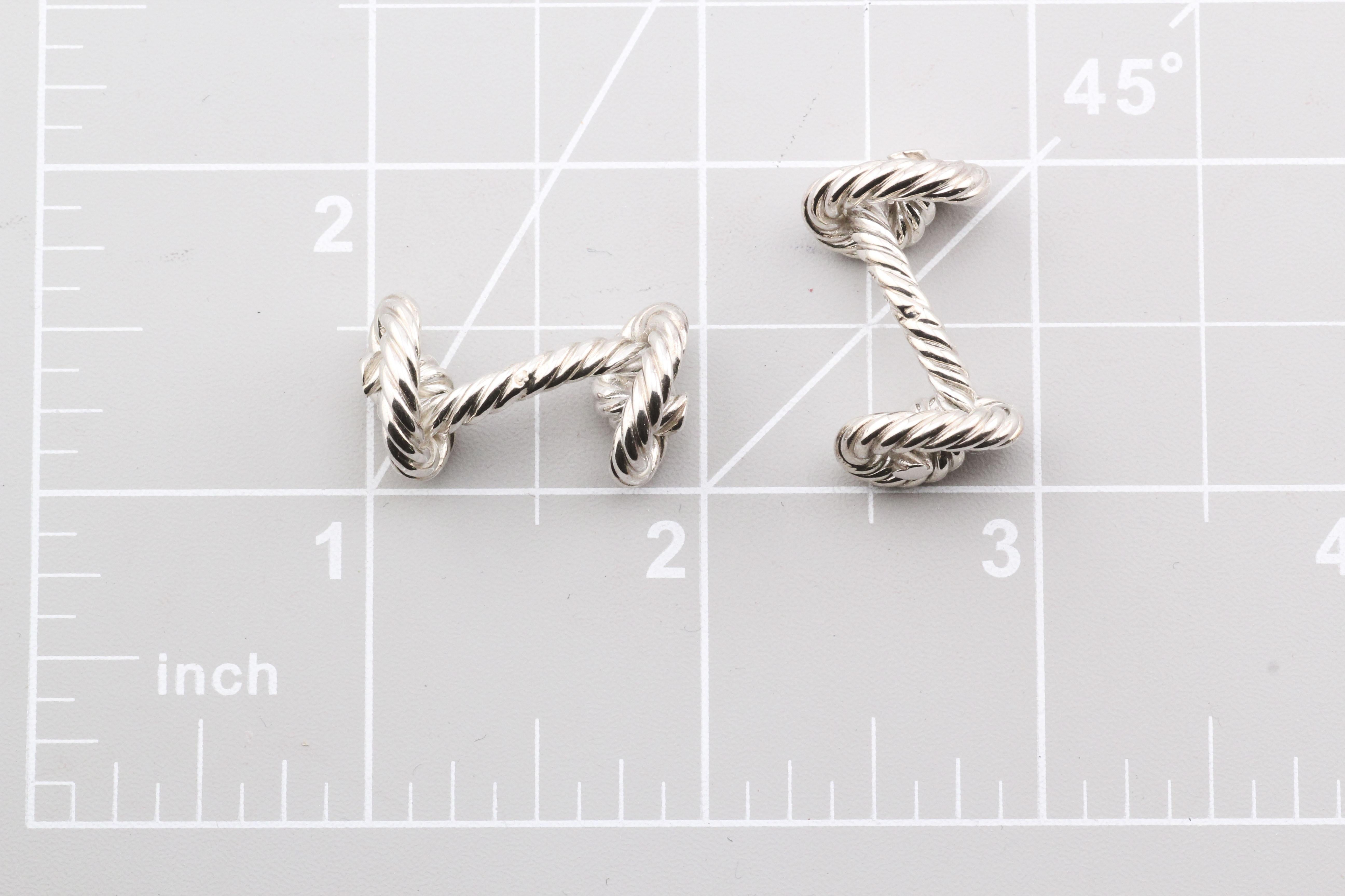 Boutons de manchette Hermes Vintage en argent Sterling 4
