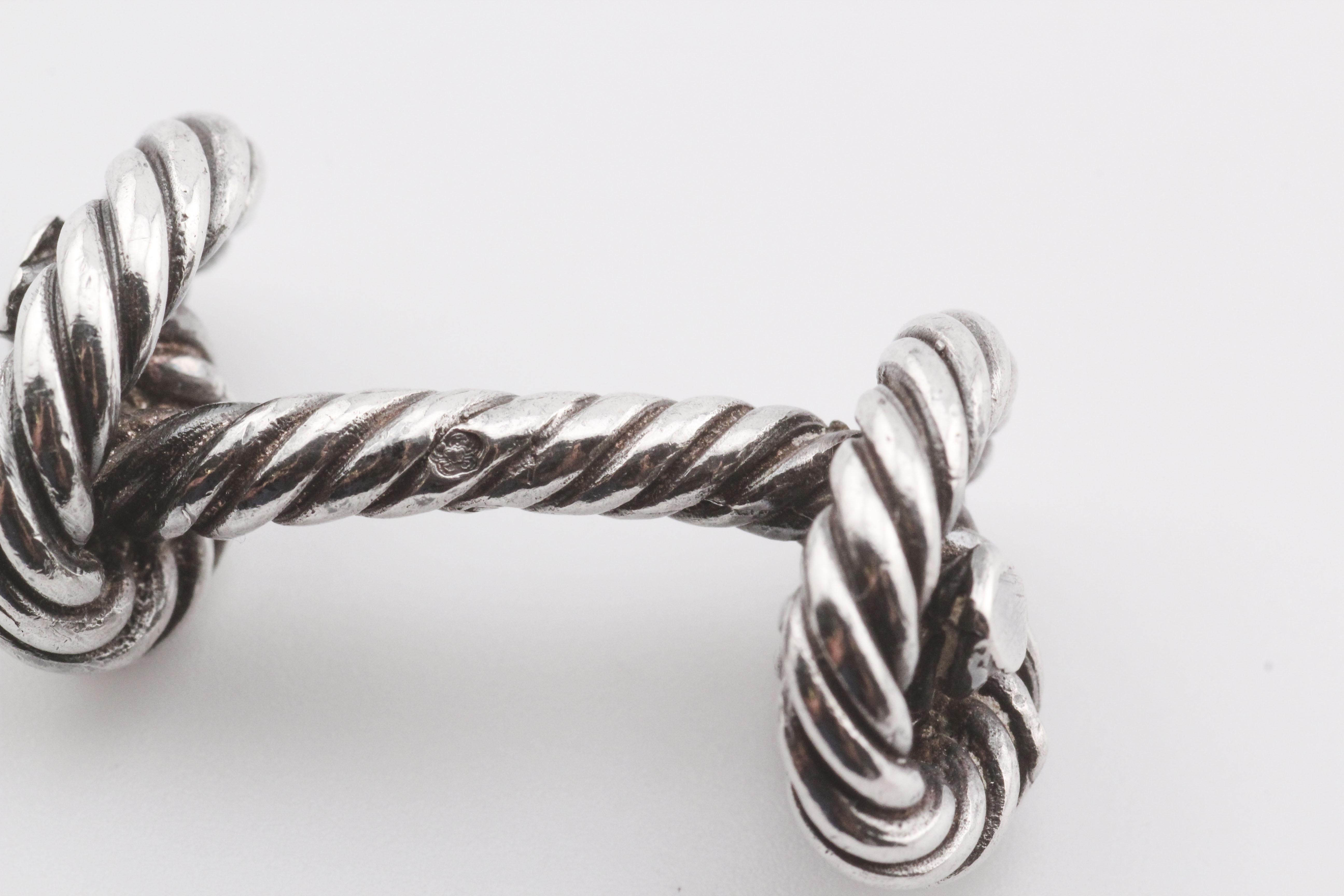 Hermes Vintage Sterling Silber Knoten Manschettenknöpfe im Angebot 4