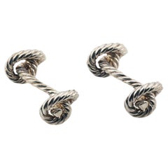 Boutons de manchette Hermes Vintage en argent Sterling
