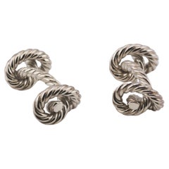 Boutons de manchette Hermes Vintage en argent Sterling