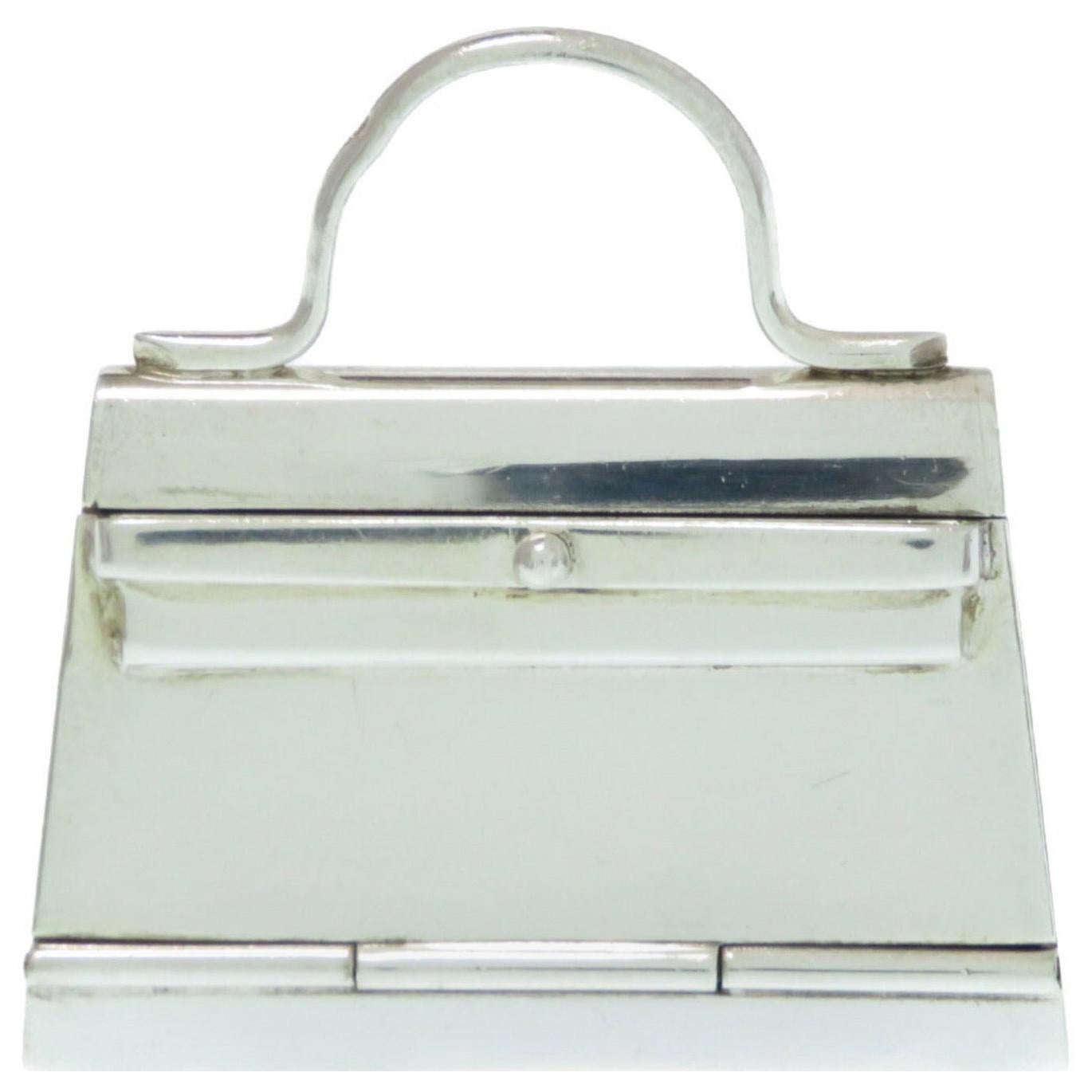 Hermes Vintage Sterling Silver Novelty Decorative Object Box Kelly Bag