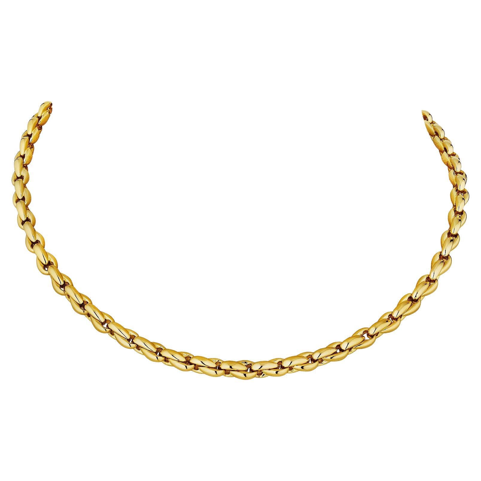 Hermes Vintage Stirrup Link Gold Necklace