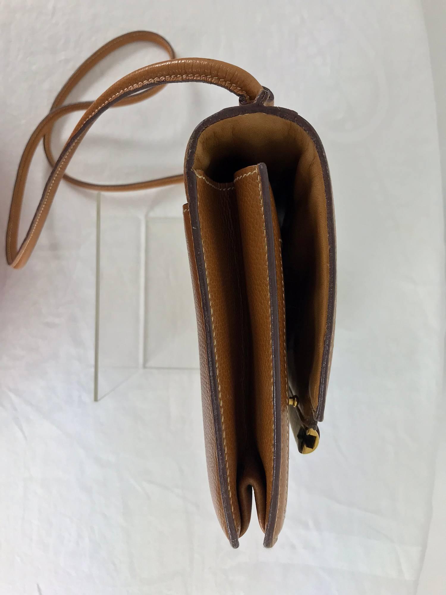 Hermes Vintage Tan Leather and Horsehair Crinoline shoulder bag, 1981 3