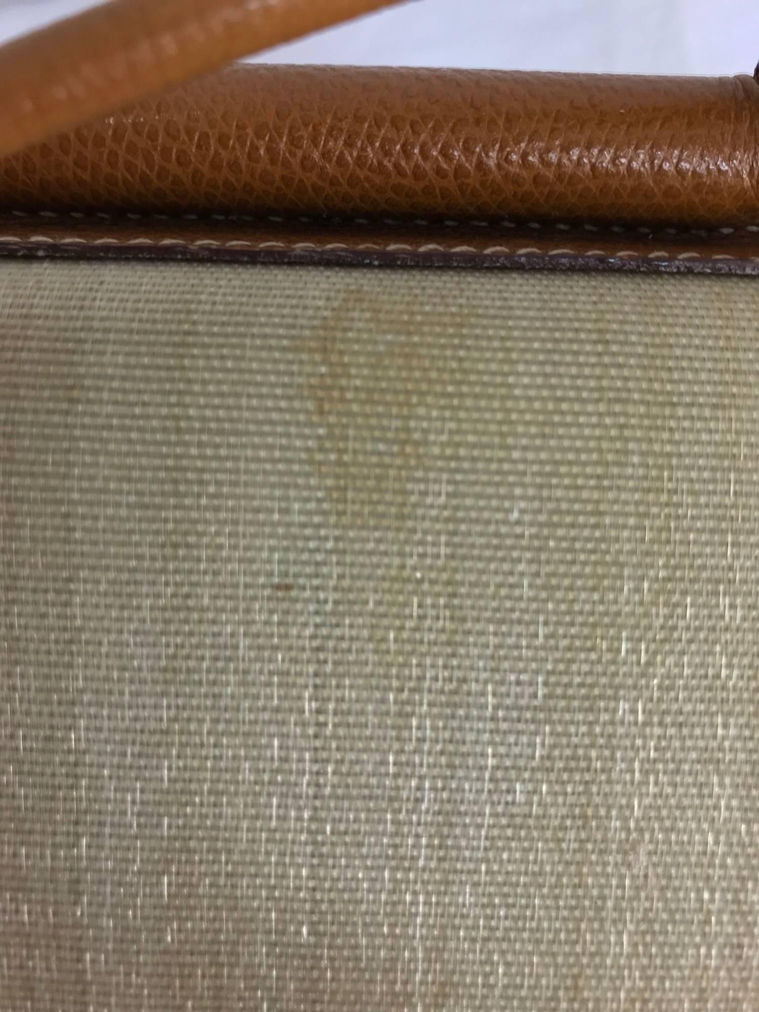 Hermes Vintage Tan Leather and Horsehair Crinoline shoulder bag, 1981 6
