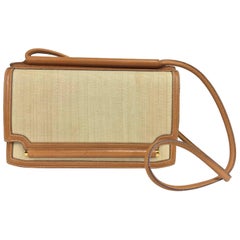 Hermes Vintage Tan Leather and Horsehair Crinoline shoulder bag, 1981