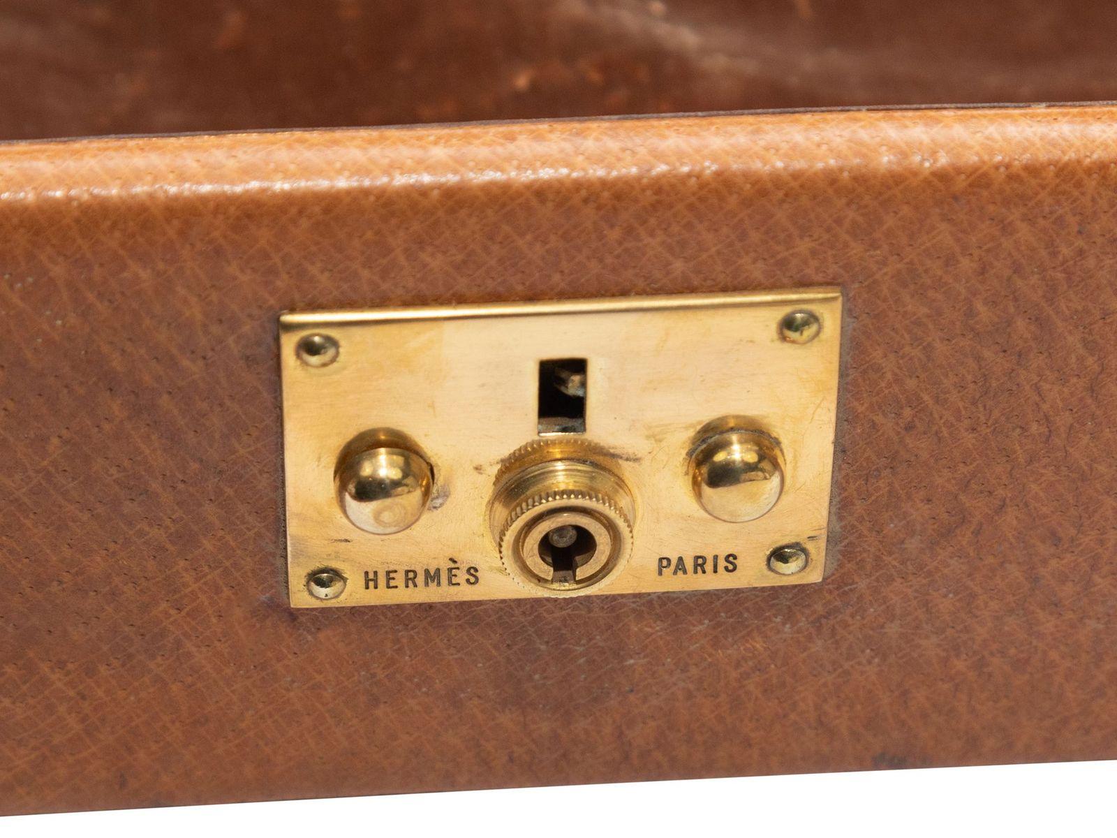 box vintage top handle bottom cognac leather satchel