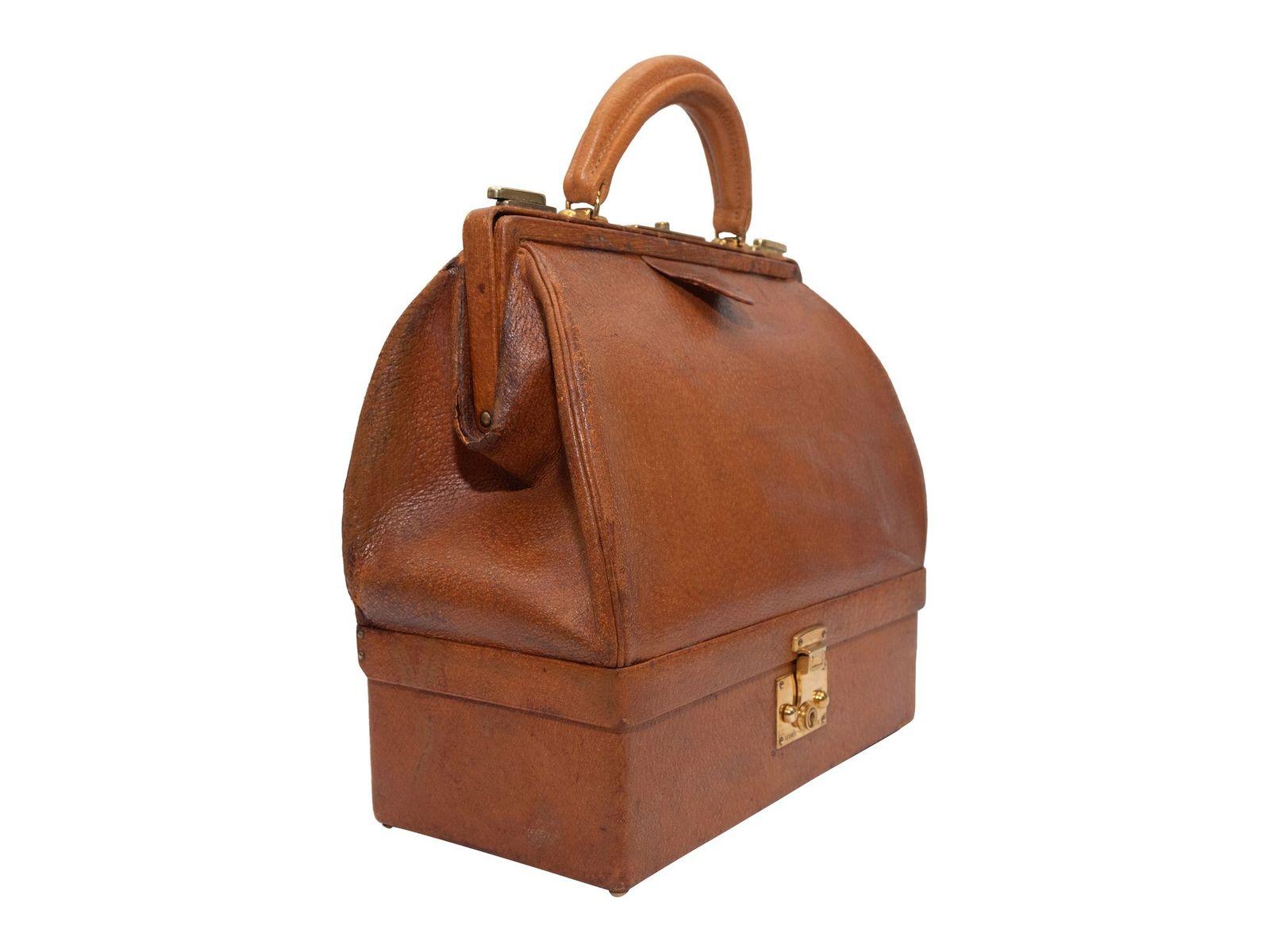 Women's Hermes Vintage Tan Rare Sac Malette Bag
