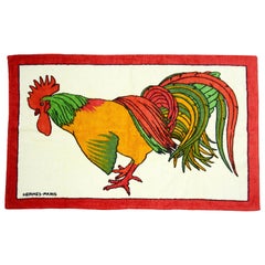 Hermes Retro Terry Cloth Rooster Towel 39" x 25.5"