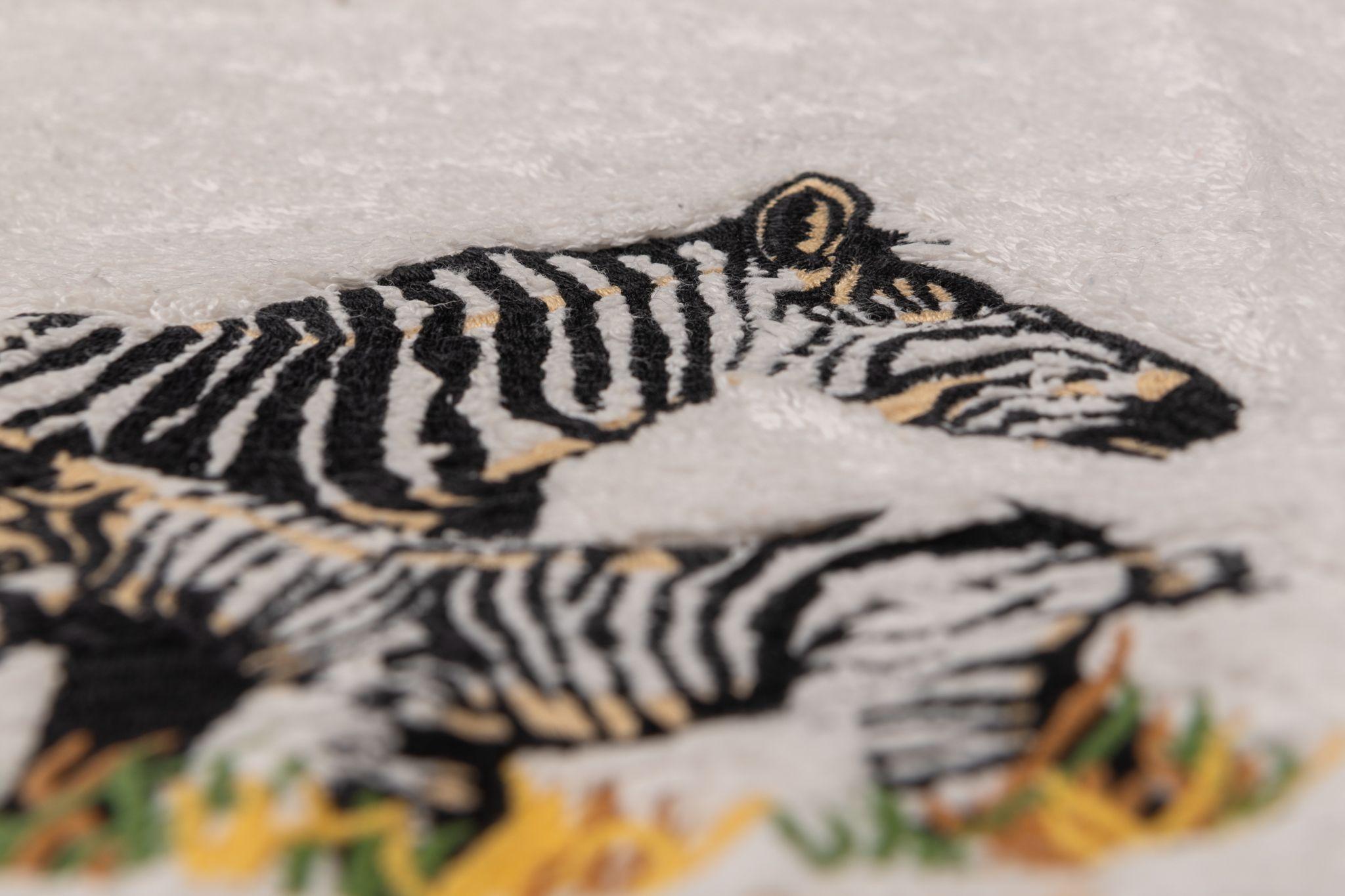 Hermès Vintage Terry Cloth Zebra Towel In Excellent Condition For Sale In West Hollywood, CA